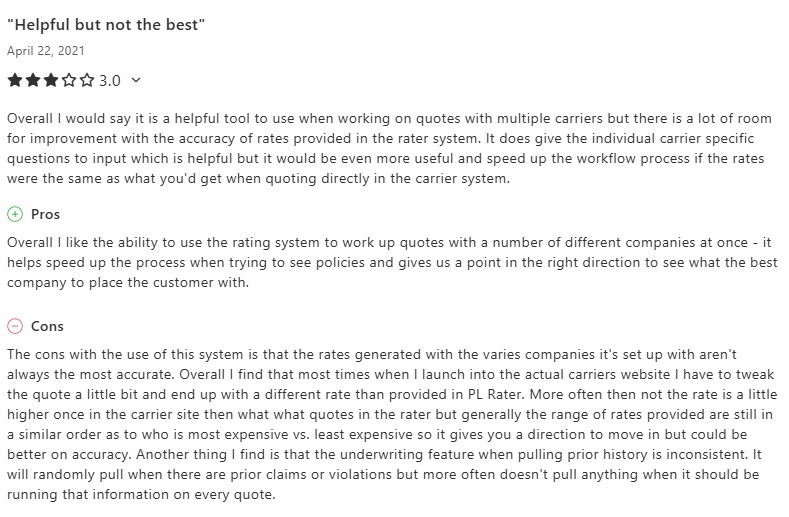 Pl rating review 2