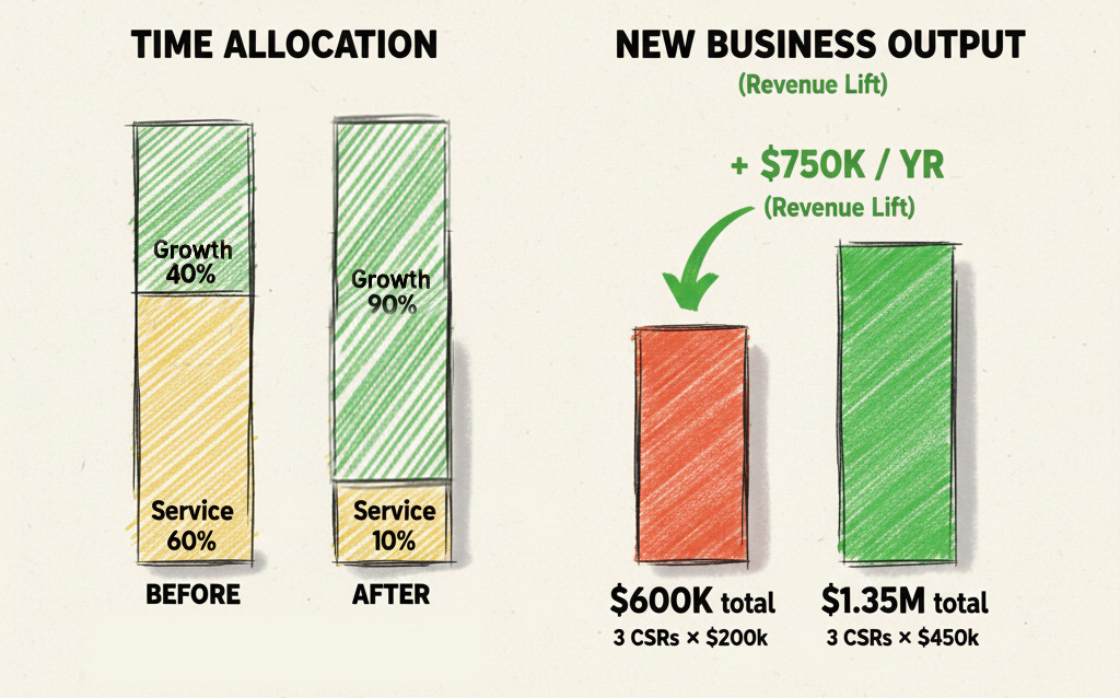 Time vs biz lift before afters